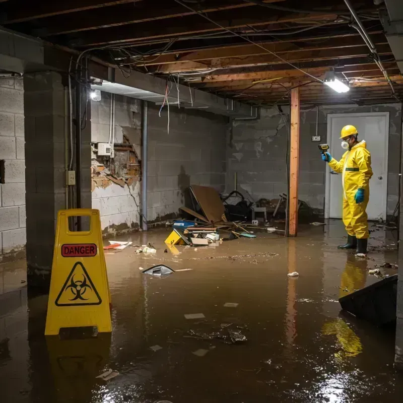 Flooded Basement Electrical Hazard in East Riverdale, MD Property